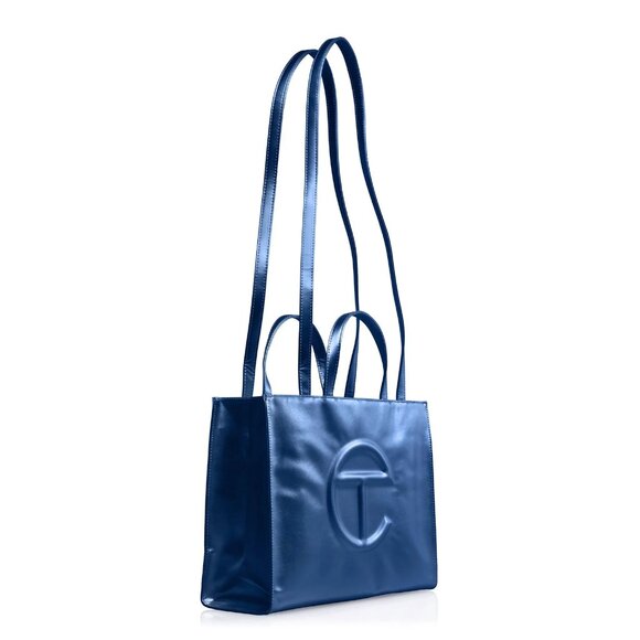 Telfar, Cobalt (Metallic Blue) Medium Shopping Bag, NWT - Picture 10 of 11